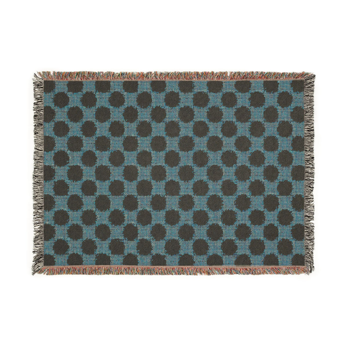 Geometric Checkered Woven Throw Blanket-7