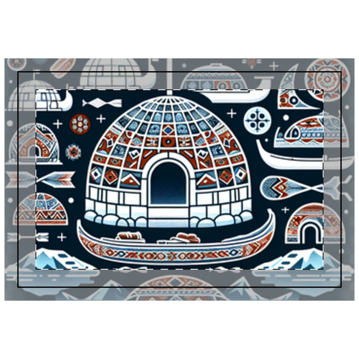 Arctic Ikat Quilted Placemat