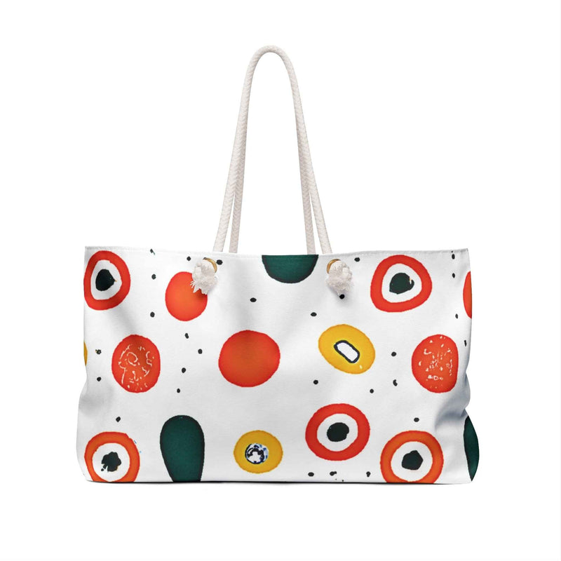 Abstract Sushi Roll Pattern Weekender Bag | Japanese Food Dots, Large Tote Bag-4