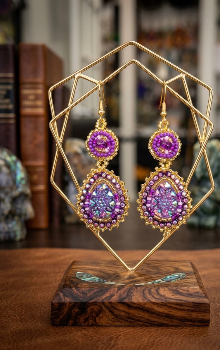 Drop Beaded Earrings pink collection-7