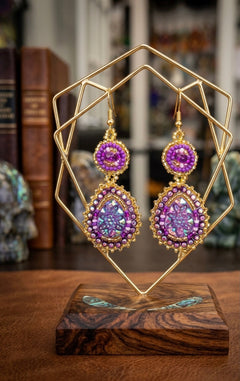 Drop Beaded Earrings pink collection-7