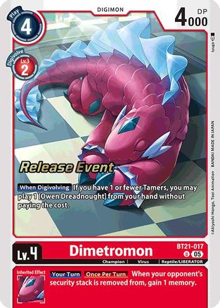Dimetromon (BT21-017) - World Convergence Release Event Cards Foil-1