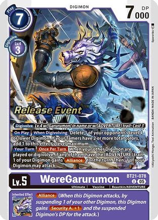 WereGarurumon (BT21-078) - World Convergence Release Event Cards Foil-1