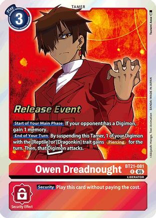 Owen Dreadnought (BT21-081) - World Convergence Release Event Cards Foil-1