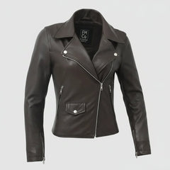 Women’s Lightweight Leather Fashion Jacket | Soft Naked Cowhide Casual Moto Style-29