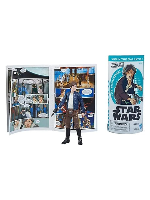 Star Wars Galaxy of Adventures Han Solo Figura de Acción de 3.75" con Mini Cómic (UPC: 630509783199)