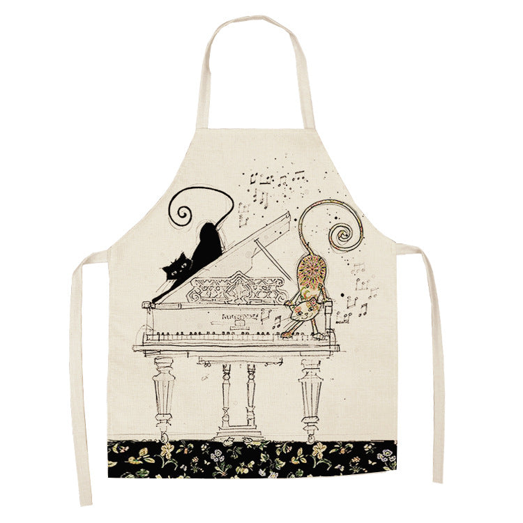 European and American cartoon cute cat apron-15