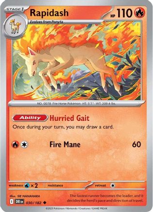 Rapidash - 030/182 30 - SV10 Destined Rivals Reverse Holofoil-1