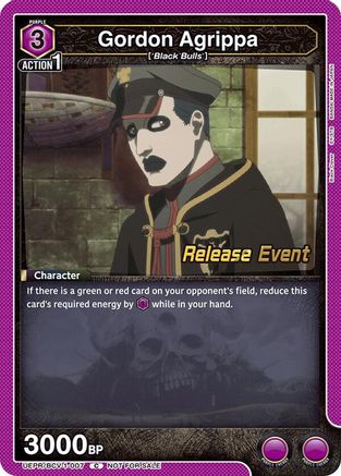 Gordon Agrippa (UEPR/BCV-1-007) - UE08BT Black Clover Release Event Cards-1