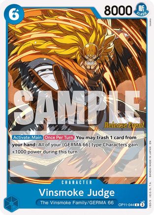 Vinsmoke Judge (OP11-044) - A Fist of Divine Speed Release Event Cards