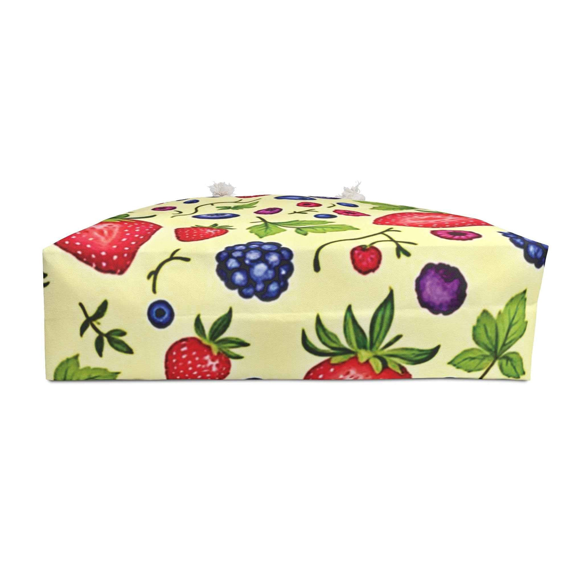 Strawberry Blueberry Print Weekender Bag | Fruit Pattern Tote | Large Tote Bag-5