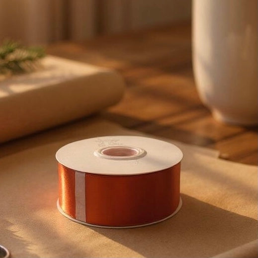 Satin Ribbon Double Face-Orange #761- 3.8 cm Wide-2