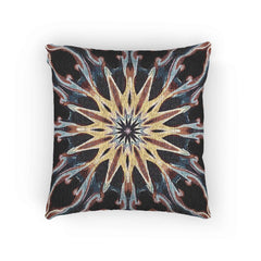 Starburst Mandala Woven Pillow | Geometric Boho Throw Cushion-1