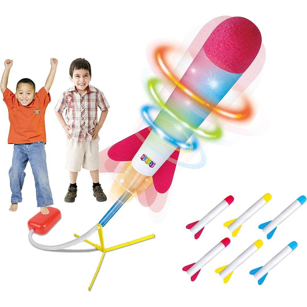 Play22 - Toy Jump Rocket Launcher Set with LED Lights - Ages 5+-1