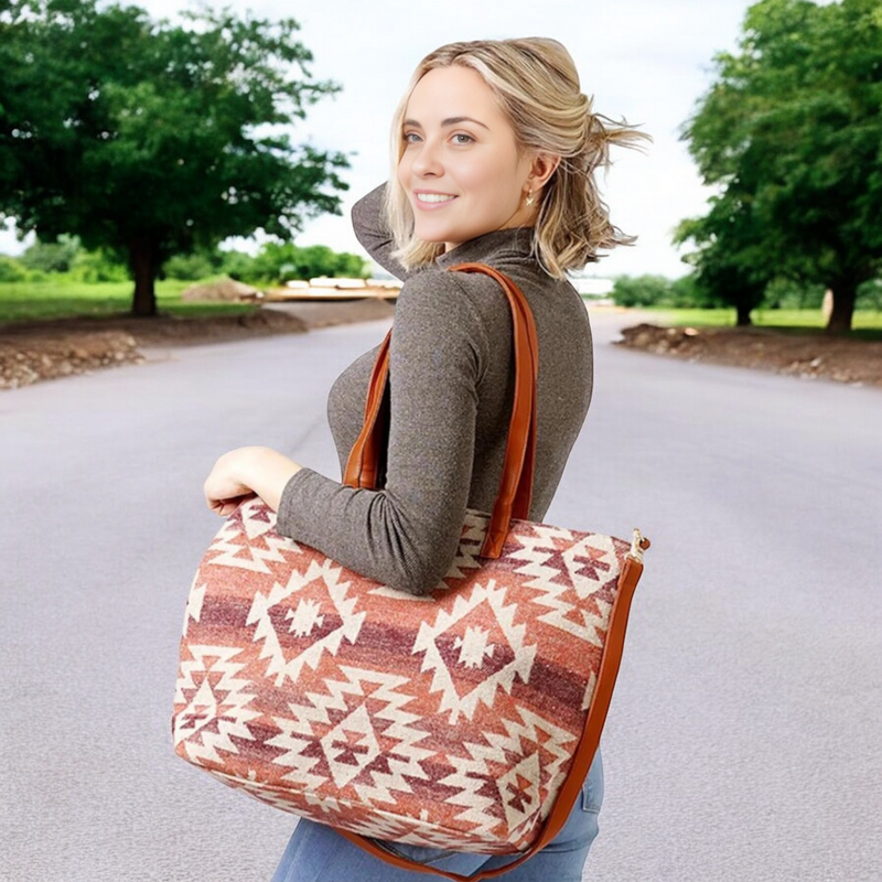 Brown and beige Tote Bag-1