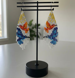 Silver Sky Dancer Beaded Earrings-4