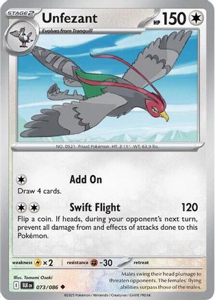 Unfezant 73 - SV Black Bolt Reverse Holofoil-1