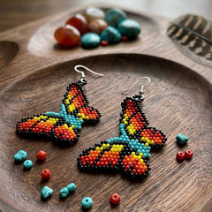 Multicolour Butterfly Beaded Earrings-7