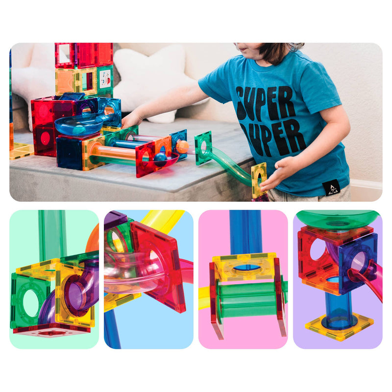 PicassoTiles - PicassoTiles Magnetic Marble Run Set: 70-Piece Set - Ages 3+-3