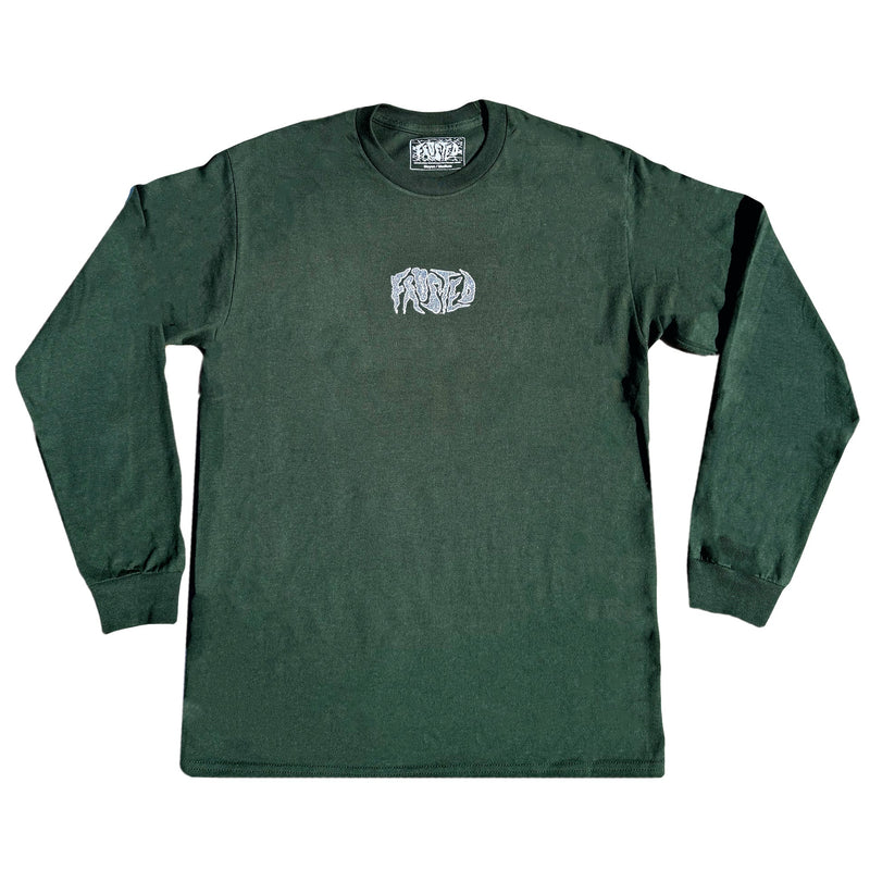Frosted Skateboards 'Silver Glitch Classic' L/S Tee - Forest Green-1