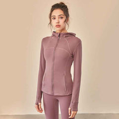 Hooded Sportswear Women’s Outerwear – Breathable Workout Jacket-1