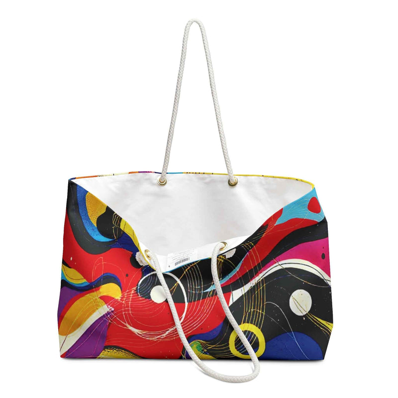 Abstract Colorful Swirl Weekender Bag | Bold Geometric Tote-5