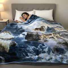 LUXURY PLUSH ULTRA SOFT BLANKET (Wolf Paradise)-2