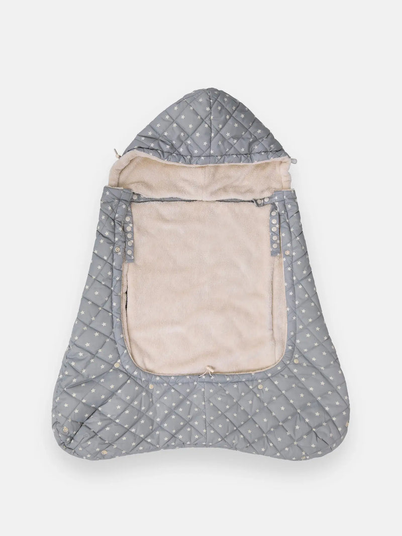 K-Poncho - Plush | 7am Enfant | Grey Stars Regular Weight-4