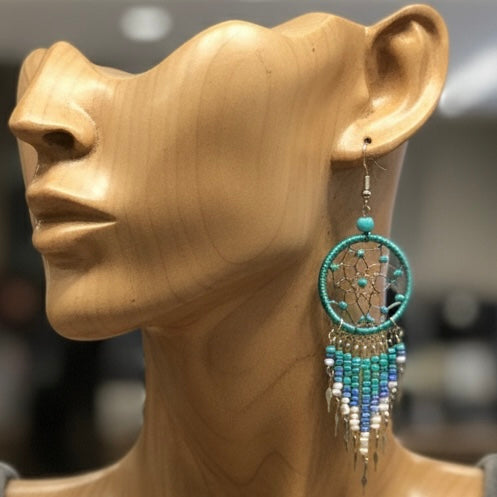 Turquoise Dreamcatcher Dangles-1