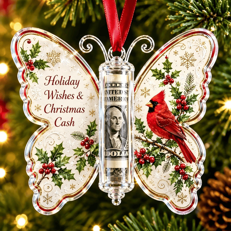 Christmas Butterfly Cash Gift Ornament-4