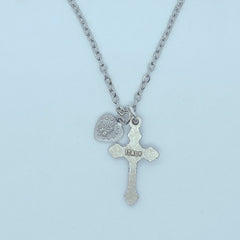 Crucifix with Heart Shaped Miraculous Medal-2