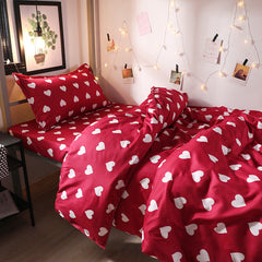 4-Piece Polyester Bedding Set – Geometric Print INS Style Bed Sheet & Quilt Cover Set-5