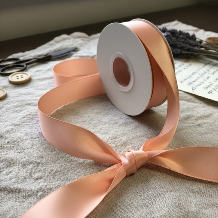 30 Meter Double Face Peach #720 Ribbon Roll-2