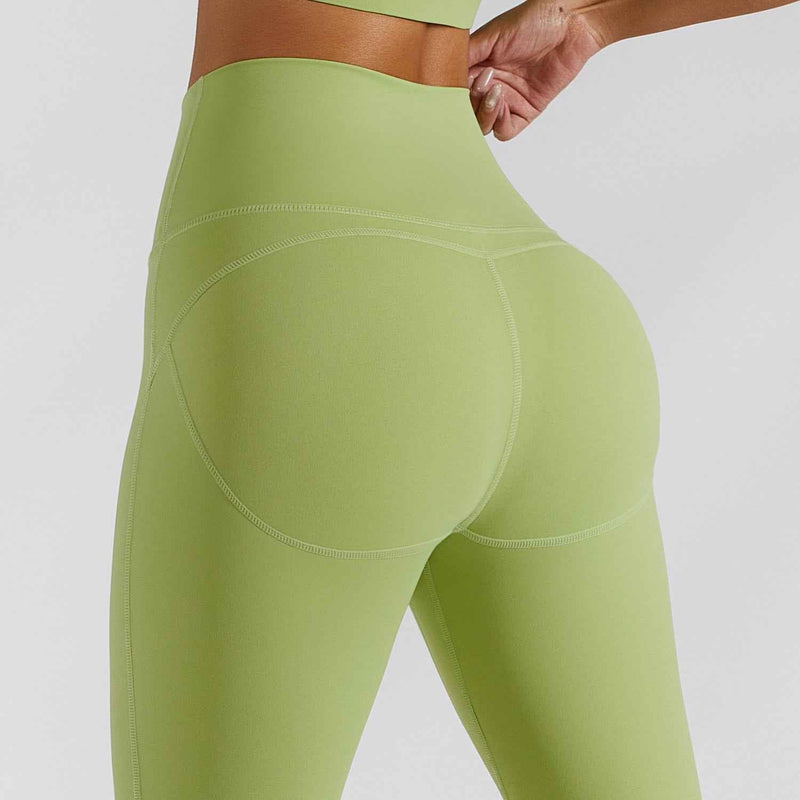 Women’s Ribbed One-Shoulder Yoga Set – Backless Sports Bra & Yoga Pants-2