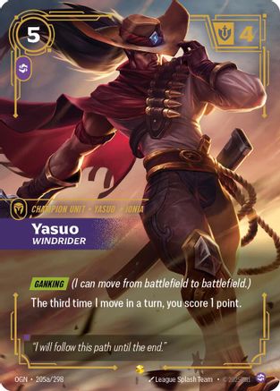 Yasuo - Windrider (Alternate Art) (205a/298) - Origins
