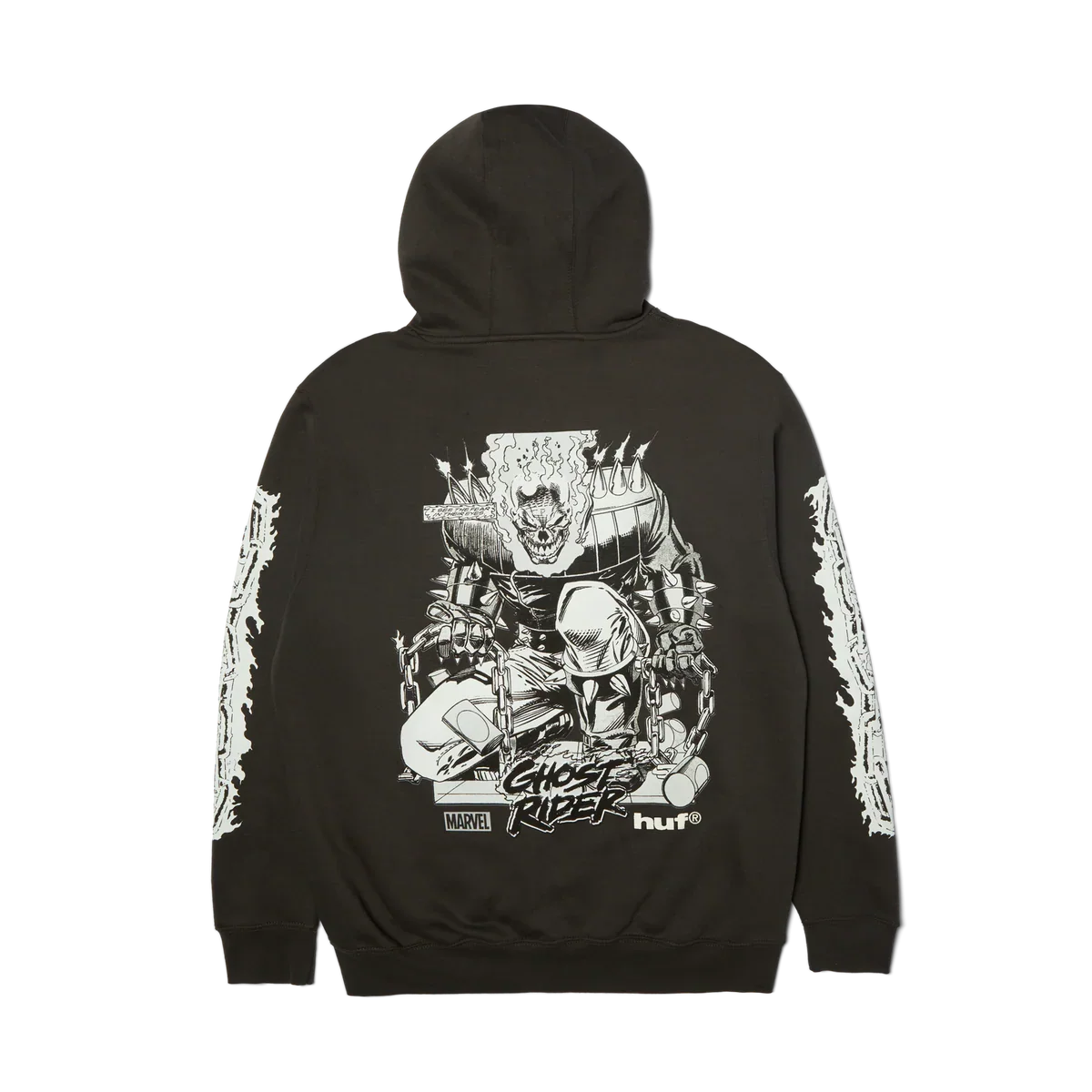 HUF x Marvel 'Ghost Rider' Hoodie - Washed Black-2