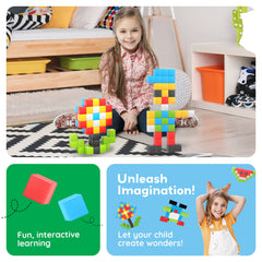 PicassoTiles - PicassoTiles 60pc 1.2" Magnetic Cubes Set - Ages 3+-5