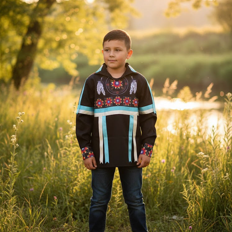 Feathers Youth Ribbon shirt-3