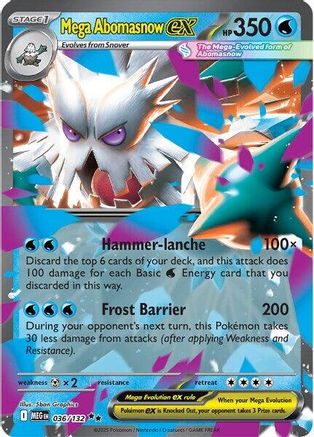 Mega Abomasnow ex - 036/132 36 - ME01 Mega Evolution Holofoil-1