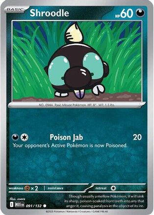 Shroodle - 091/132 91 - ME01 Mega Evolution Reverse Holofoil-1