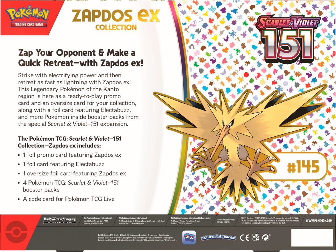 Pokémon TCG - Scarlet & Violet - 151 - Zapdos ex Collection-3