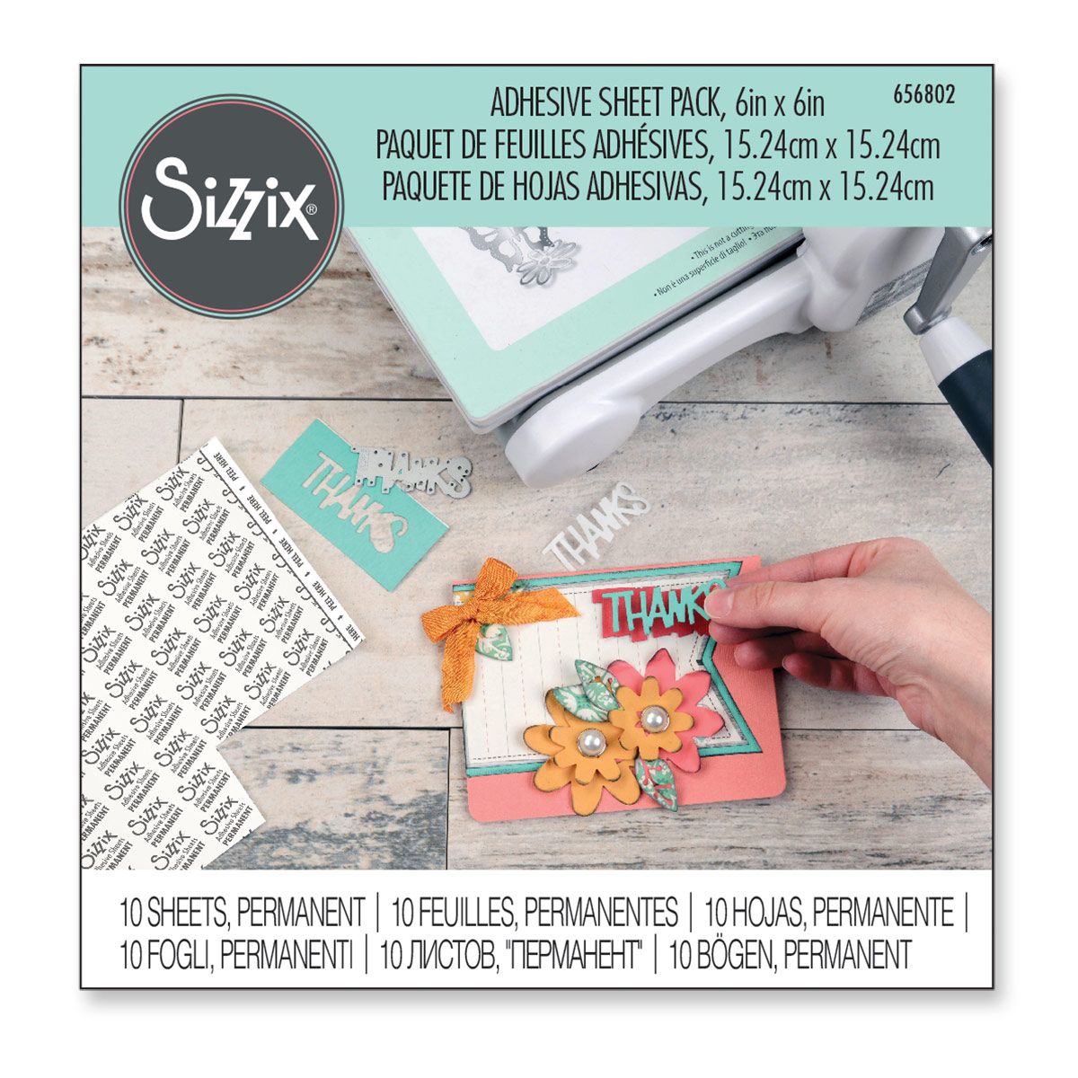 Sizzix Making Essential - Adhesive Sheets, 6" x 6", Permanent, 10 Sheets-1
