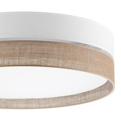 Linobianco Natural  Linen Large Flush Mount Ceiling Light for Bedroom, Hallway & Living Room-3