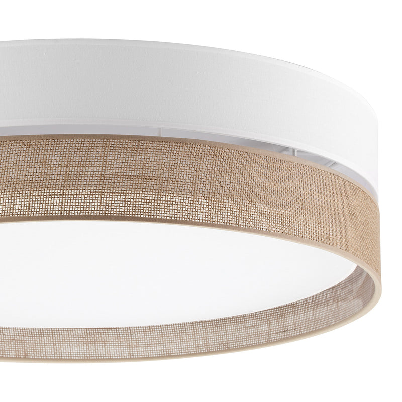 Linobianco Natural  Linen Large Flush Mount Ceiling Light for Bedroom, Hallway & Living Room-3