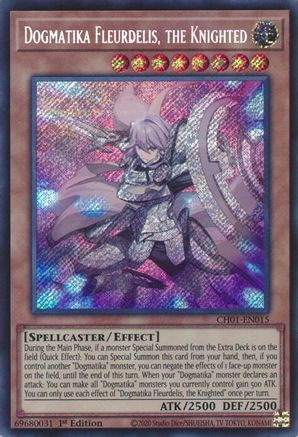 Dogmatika Fleurdelis, the Knighted (Secret Rare) (CH01-EN015) - THE CHRONICLES DECK: The Fallen & The Virtuous (All-Foil Edition) 1st Edition