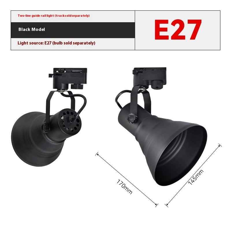 PAR38 Track Spotlight Lamp Holder Track Light Universal Swing Lampshade-4
