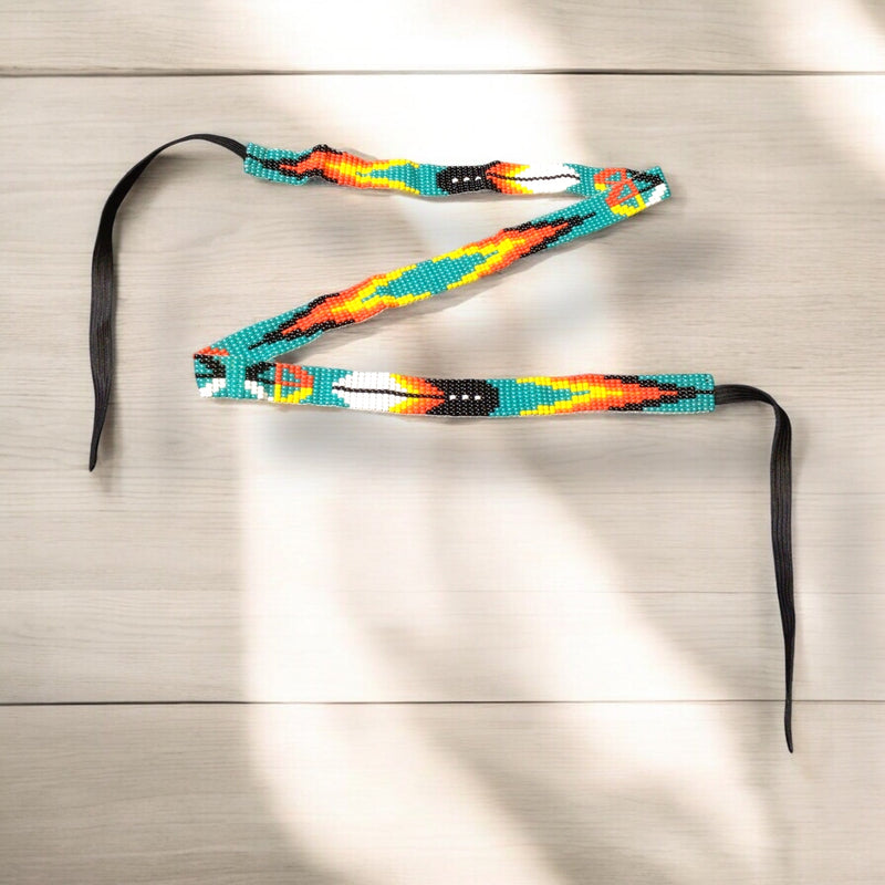 Turquoise Handmade Beaded Hatband-3