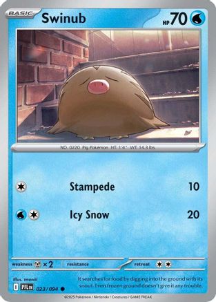 Swinub 23 - ME02 Phantasmal Flames Reverse Holofoil