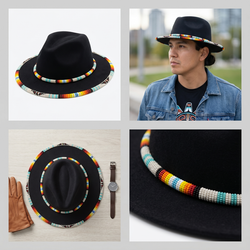 Size-62 Handmade Beaded Hat-5