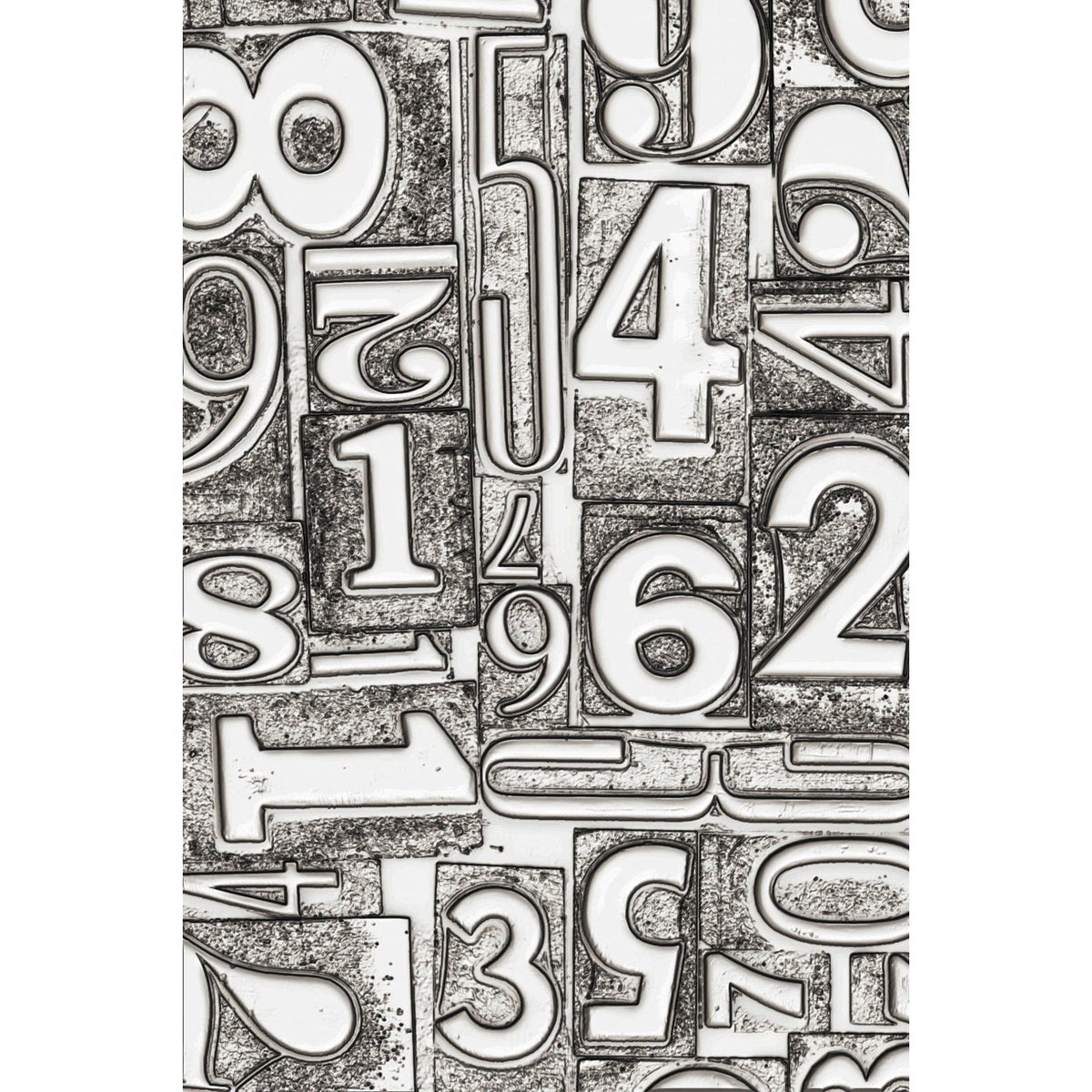 Sizzix 3-D Texture Fades Embossing Folder - Numbered by Tim Holtz-2